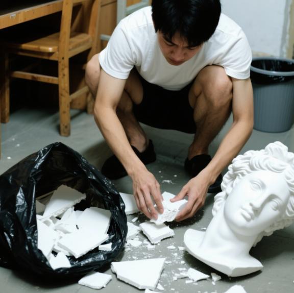 学生希腊旅行1540元购入石膏雕像宿舍展示时碰倒摔碎后傻眼了